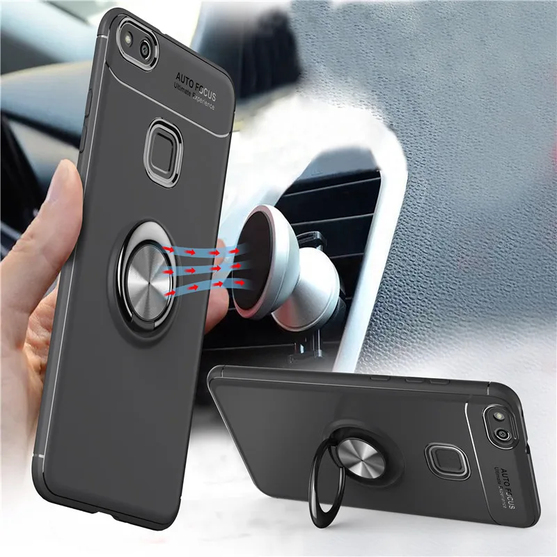 P10 case For Huawei lite Case cover TPU + Metal stent 360 Degree Full Body Protection Phone Cases Plus Capa | Мобильные телефоны и