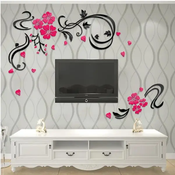 Лоза 3 d акриловая Хрустальная твердая стена к гостиной ТВ установка стены