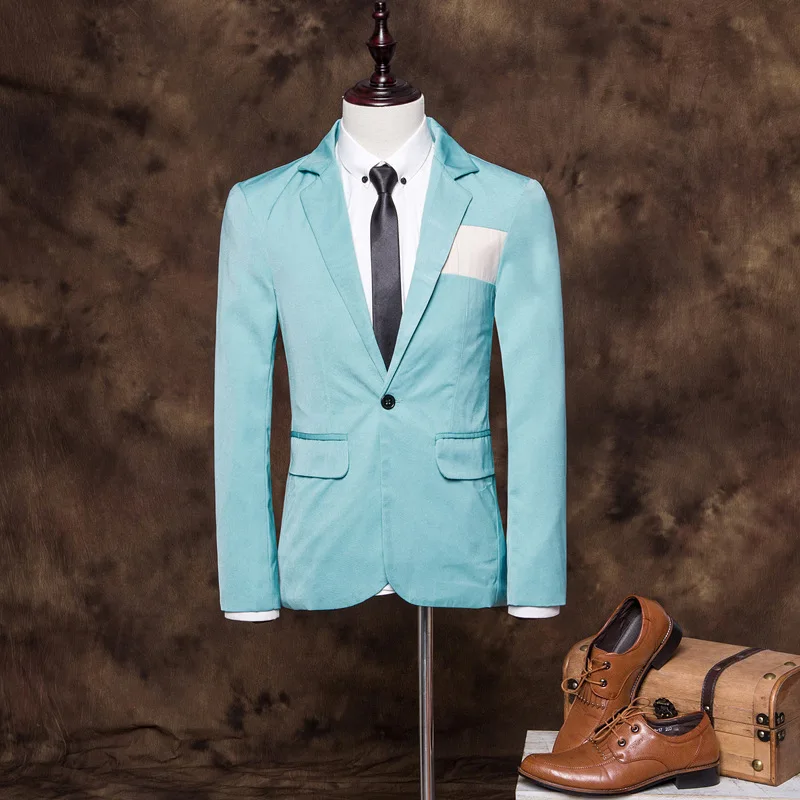 

Spring summer new factory supply Dropshipping trade style men's leisure suit wedding fashion jacket younger dance top coat