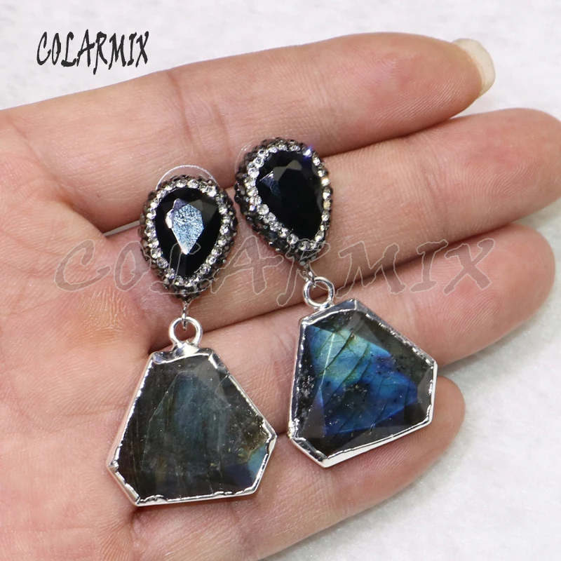 Женские серьги с Луной и лабрадоритом 5 пар ювелирное изделие камнями подарочные