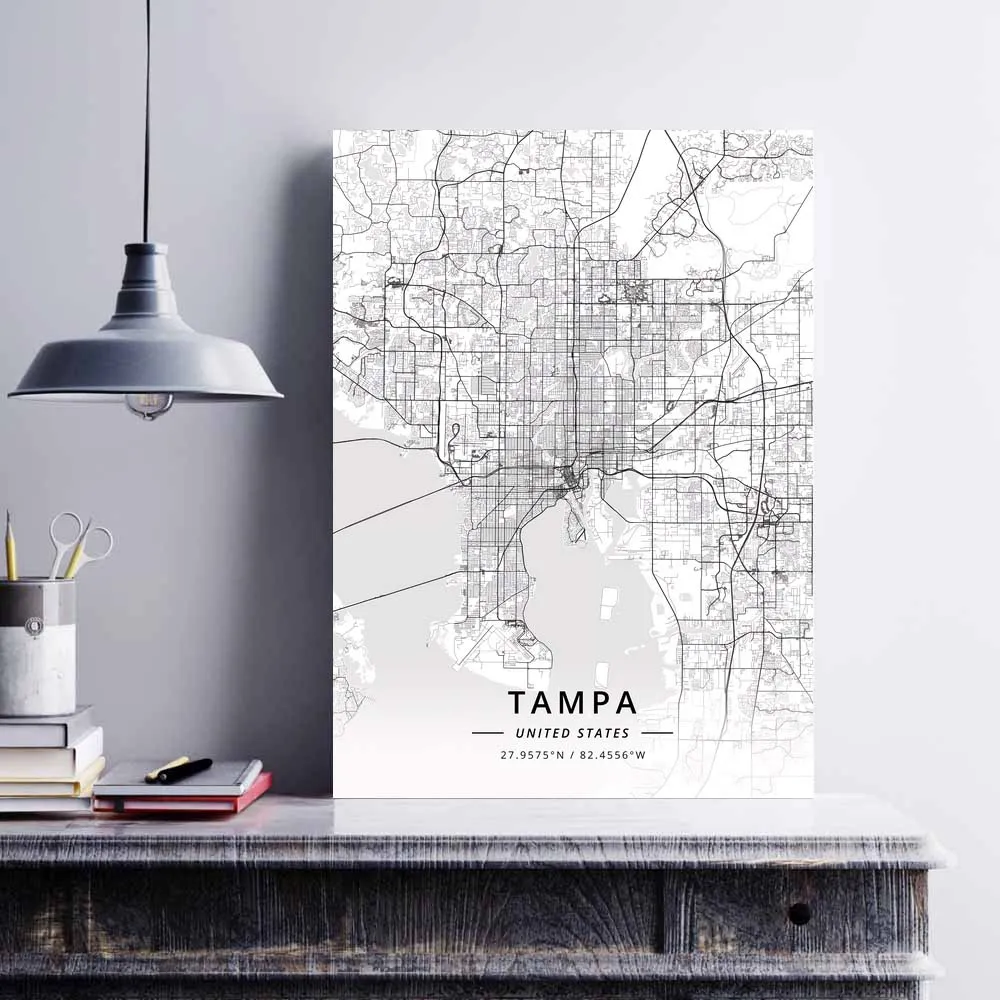 

Miami Orlando Tampa FL Florida USA United States of America Map Poster