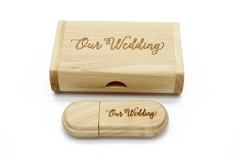 JASTER Maple USB флеш-накопитель с коробкой свадебный подарок(5 шт. бесплатный логотип) 16 ГБ 32 ГБ 64 ГБ USB 2,0 флеш-накопитель Флешка деревянная флешка