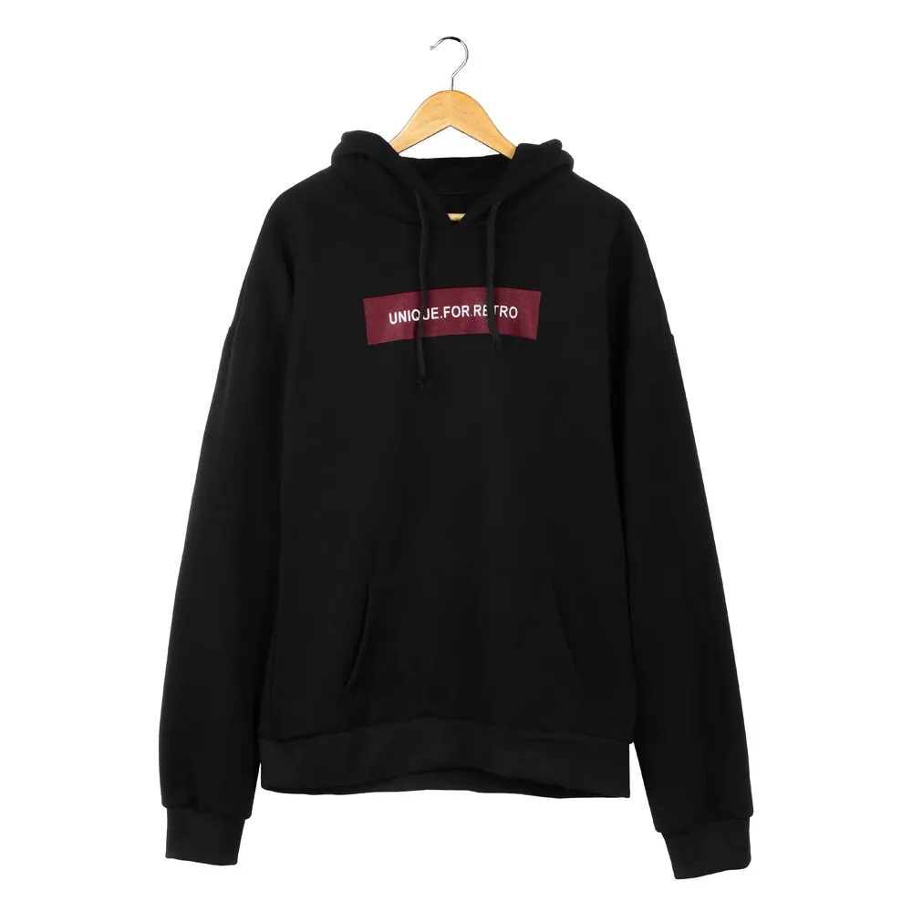 Черный Women Sweatshirt oversized hoodie hip Pop Harajuku letter Print Hoodies Autumn warm pocket Tracksuit size plus 6XL dadera - Цвет: Черный