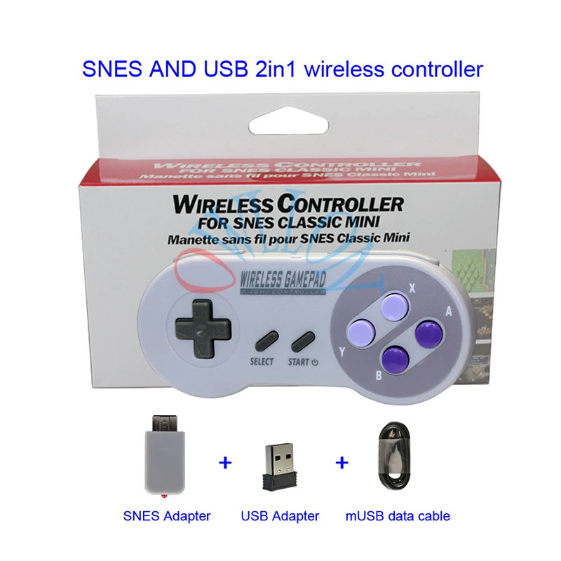 Беспроводной геймпады 2 4 ГГц проводной джойстик игровой контроллер для SNES супер