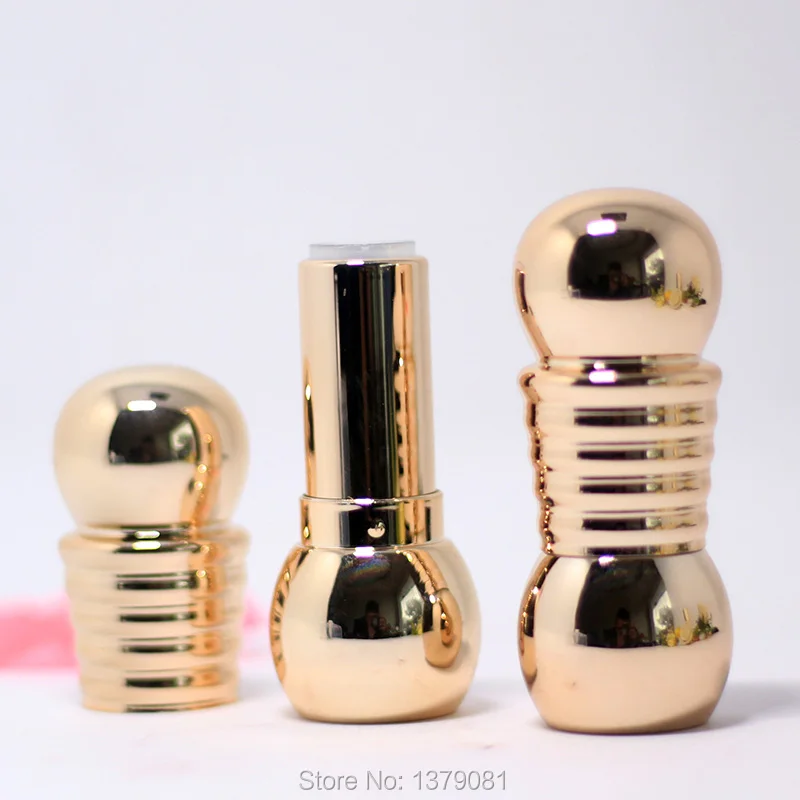 

10/30/50pcs 12.1mm Super Quality Pair Ball Shape Plastick Lipstick Tube,Empty Gold Lip Gloss Subpackage, DIY Lip Balm Container.