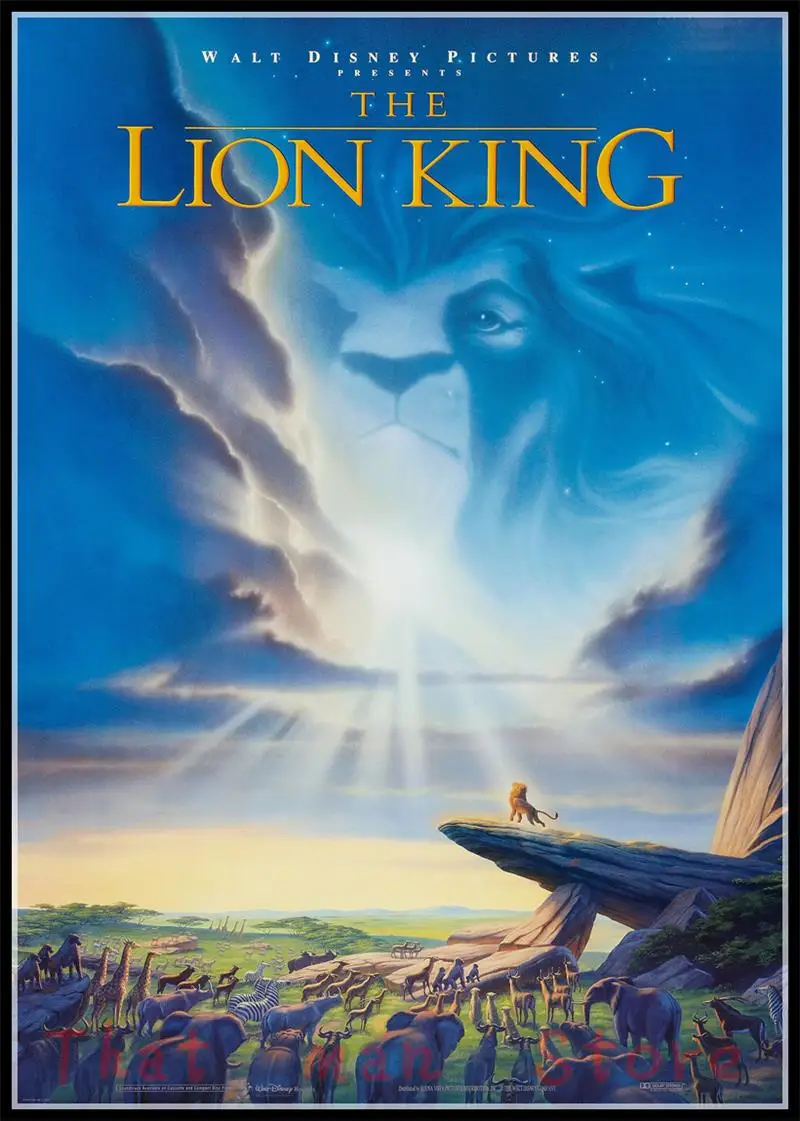 Постеры к фильмам Король Лев Simba Тимон белый картон элемент декоративной живописи печатные обои с рисунком висит изображение без рамки