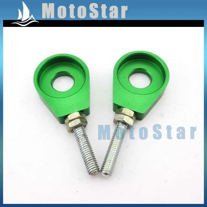 Регулятор натяжения цепи зеленый 12 мм для мотоцикла Питера грязи Lifan Stomp Pitsterpro TTR