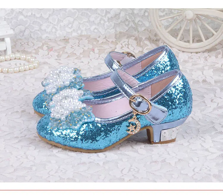 Сандалии на высоком каблуке для девочек модные туфли лодочки с цветами корейский
