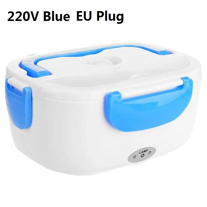 220V Blue EU 11 в/220 В/Автомобильная вилка, портативный Электрический нагревательный Ланч-бокс, контейнер для еды, подогреватель пищи, наборы посуды для домашнего автомобиля - Цвет: 220V Blue EU