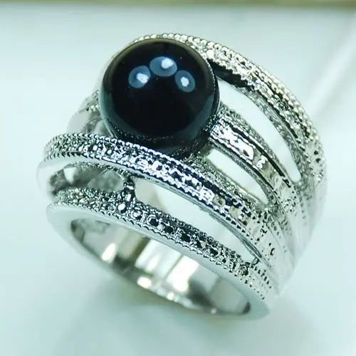 

Wholesale & Retail Brand New Huge Black Pearl 925 Sterling Silver Ring Free Shipping R266 USA Size 6 7 8 9 10