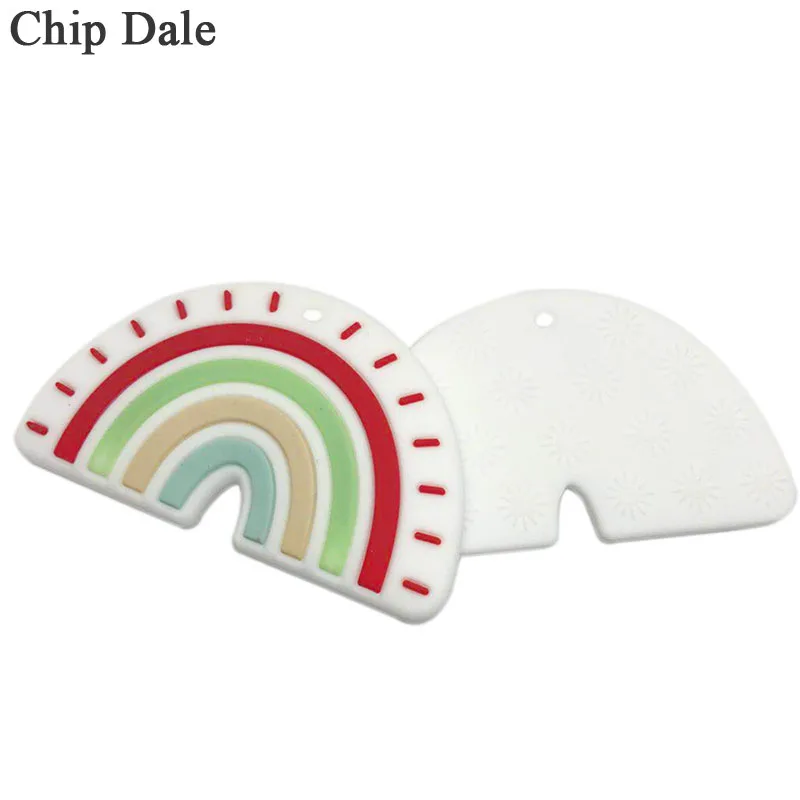 

Chip Dale 1Pcs BPA Free Silicone Teethers DIY Teething Necklace Bite Toy Baby Shower Gifts Cartoon Rainbow Teether
