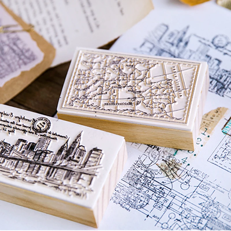 Спутниковая карта/Postmark/замок/город Маяк печать штемпели деревянные резиновые