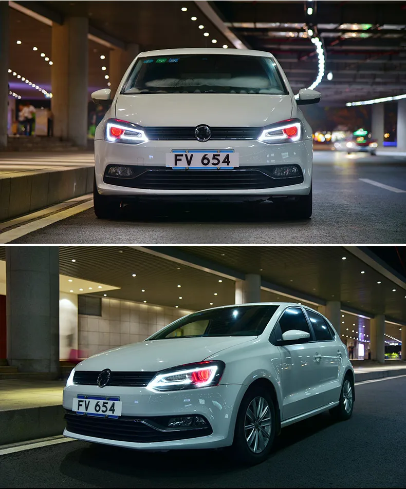AKD автомобильный Стайлинг Головной фонарь для VW Polo СВЕТОДИОДНЫЙ Фонарь 2011- Новинка Polo DRL H7 D2H Hid опция Angel Eye Bi Xenon луч