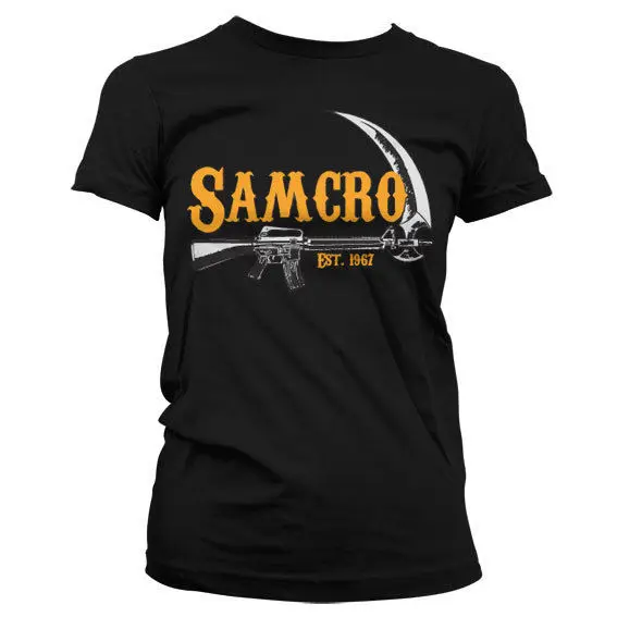 Мужская летняя футболка с принтом SAMCRO Est. Женская стандартных размеров 1967|Мужские