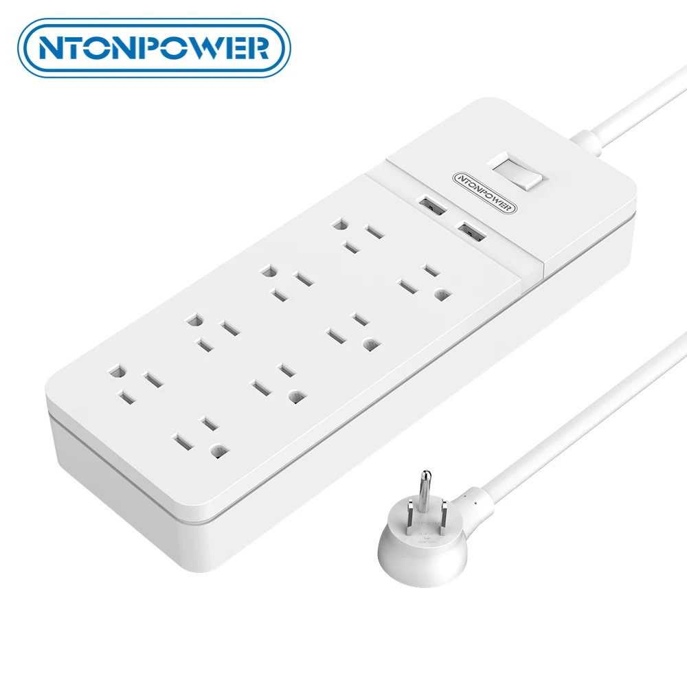 NTON POWER Smart Power Strip с 8 разъемами переменного тока 2 USB для защиты от перенапряжения