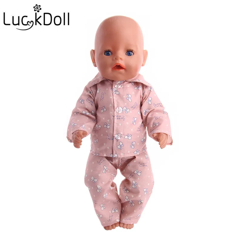LUCKDOLL кукольная Пижама с цветочным принтом для 18 дюймовых американских кукол или
