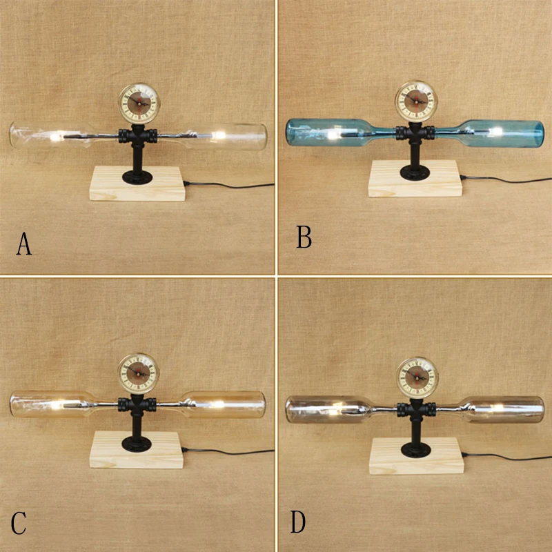 Современная окрашенная искусственная настольная лампа винтажные часы G4 для