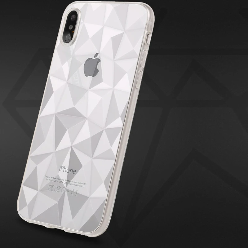 Новое поступление текстуры Алмазный чехол для iphone X Soft Phone Чехол роскошный ультра