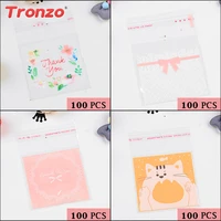 tronzo 100pcsset candy bag thank you bow birthday party supplies gift bag for cookies wedding decoration cookies bag