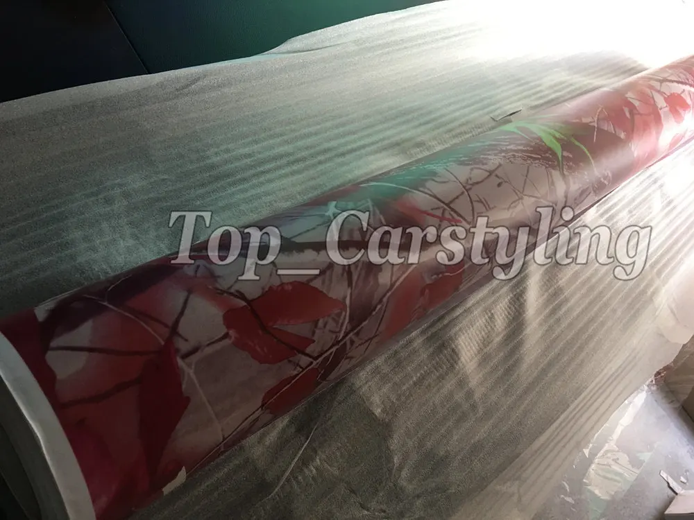 Розовый матовый Камуфляжный винил Realtree камуфляжная пленка с листьями дерева из