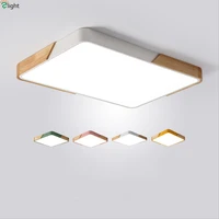 nordic square multicolor alloy led ceiling lights living room oak dimmable led ceiling lamp bedroom led ceiling light fixtures