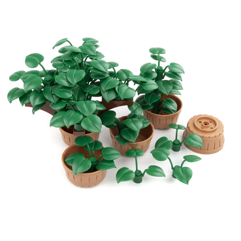 Городские аксессуары строительные блоки MOC Garden Mini зеленый куст трава растения