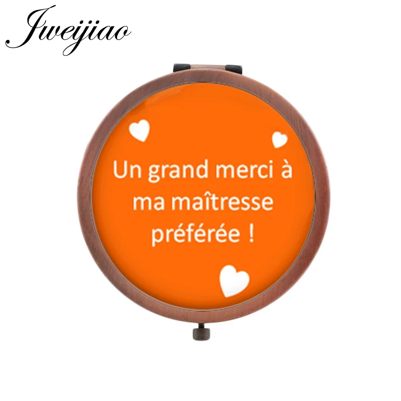 JWEIJIAO Merci Maitresse Брендовое компактное зеркало красота здоровье французская буква ручное зеркало маленькие зеркала для женщин CT290 - Цвет: CT307