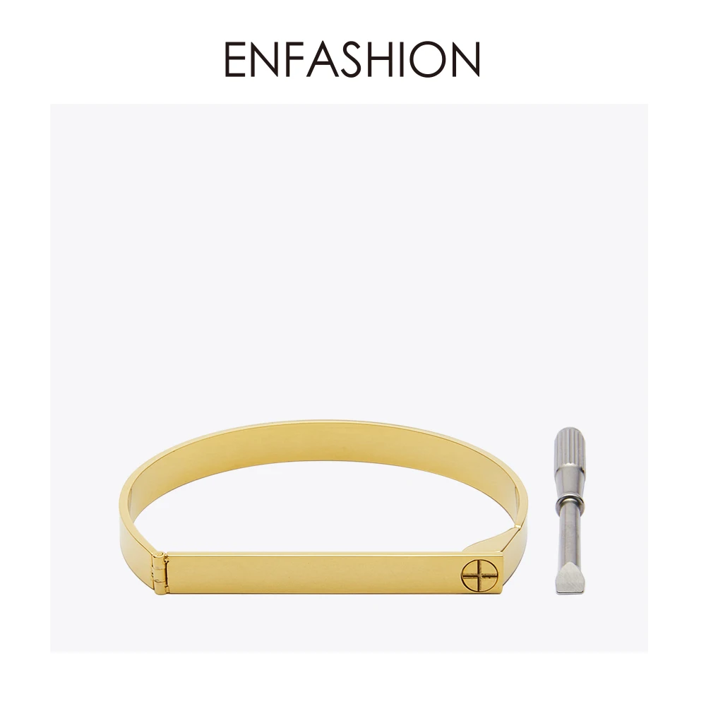 Enfashion плоское адвокатское сословие Винт браслет Noeud золото Цвет браслет влюбленных браслет женские браслеты-каффы манжетой браслеты
