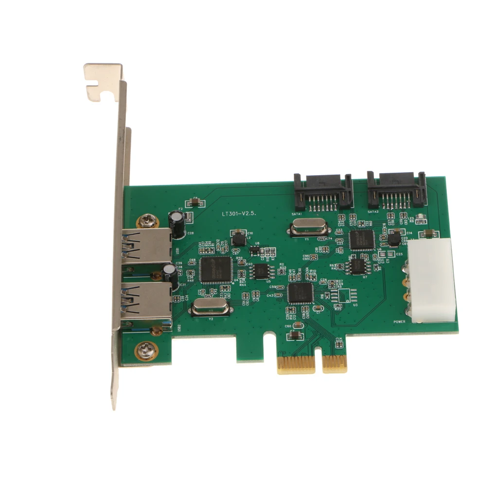 Плата расширения PCI E на 2 порта USB3.0 + SATA3.0 Express для настольных компьютеров и