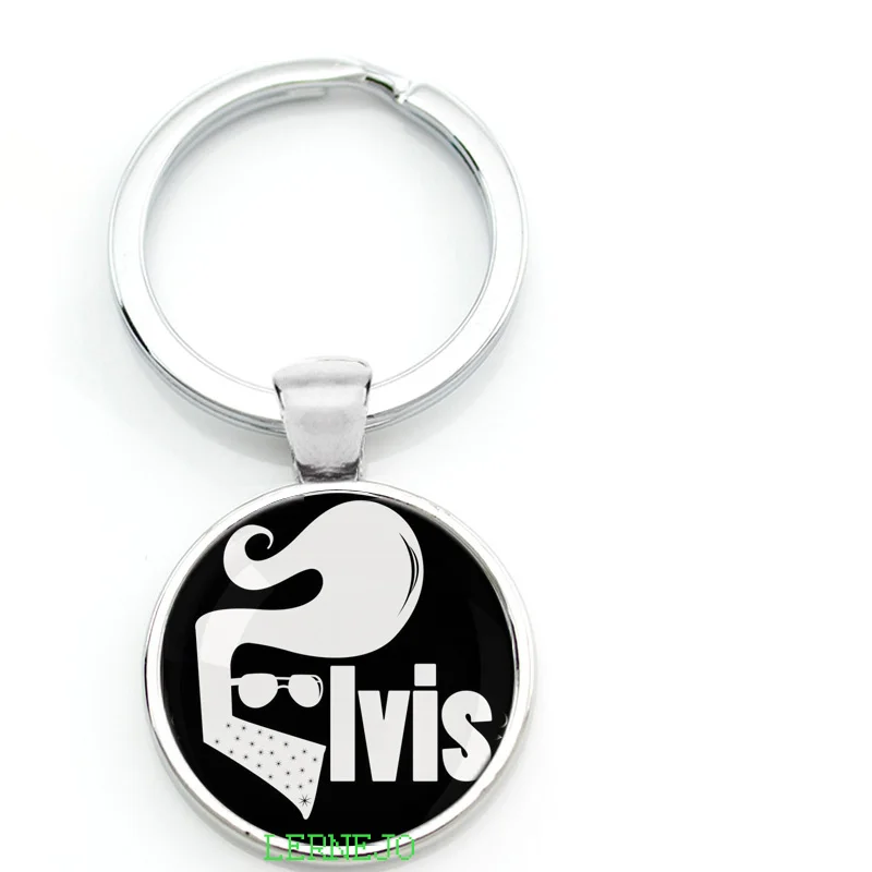 Elvis Presley логотип фото и Элвиса брелок логотип серебристый металлический кулон подарок Элвиса Пресли брелок