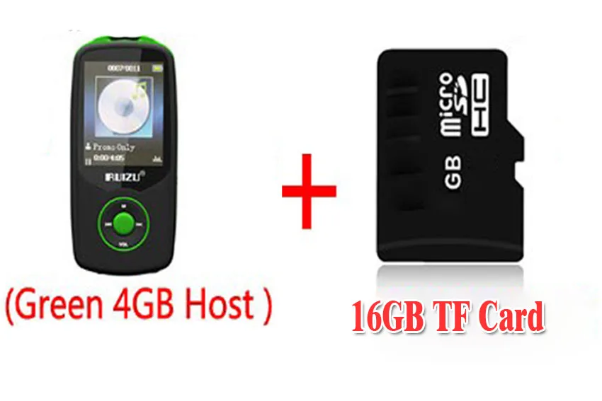 Спортивный MP3-плеер ruidu X06 с Bluetooth и экраном 1,8 дюймов, плеер 100 часов, высокое качество, рекордер без потерь, FM - Цвет: Greenwith16GBTFcard