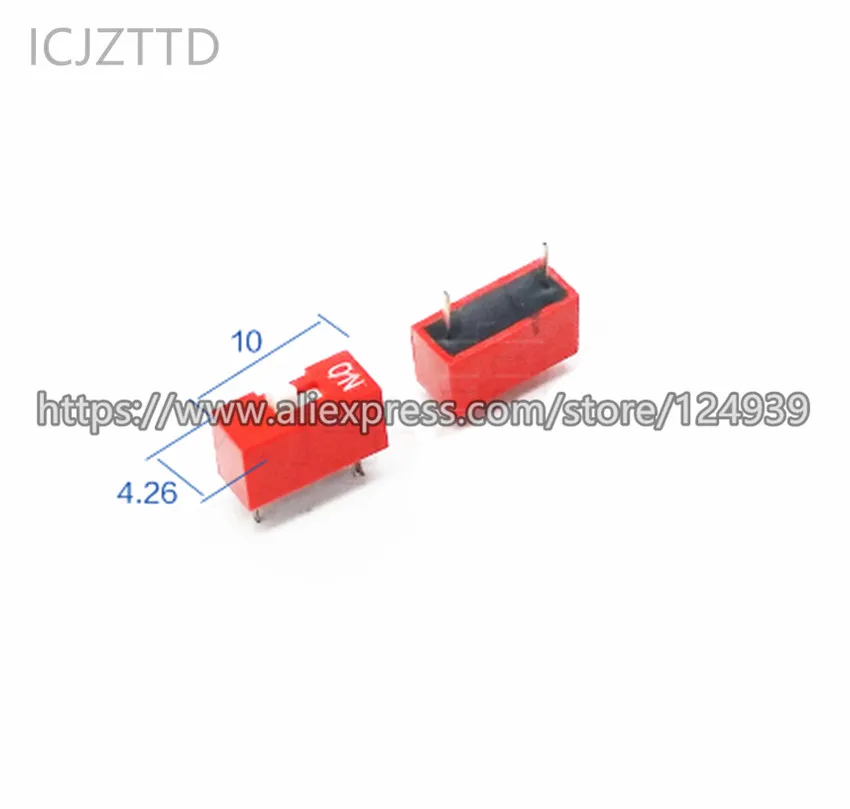 Новый переключатель прямых кодов DIP switch красного цвета DS-1P/2P/3P/4P/5P/6P/7P/8P/9P/10P/12P