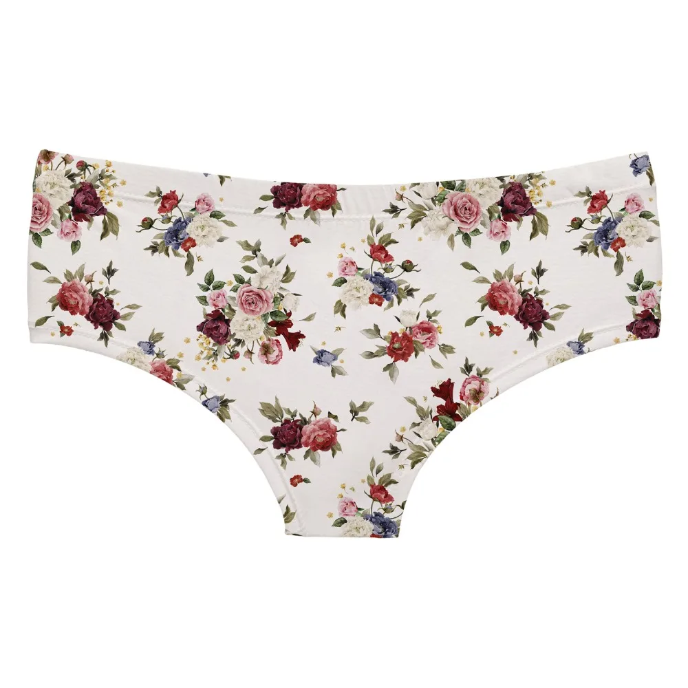 LEIMOLIS flowers Letter white funny print sexy hot panties female kawaii Lovely underwear push up briefs women lingerie thongs | Женская