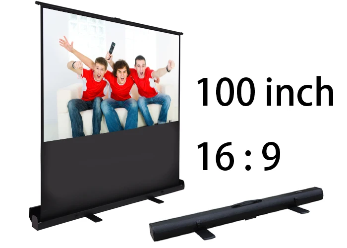 Портативный широкоформатный экран 100 дюймов 16 на 9 выдвижная Передняя проекция