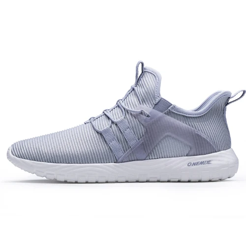 Light gray-lovers Onemix новые мужские кроссовки с дышащей сеткой, легкие кроссовки для бега, мужские прогулочные Трекинговые кроссовки, женские спортивные кроссовки - Цвет: Light gray-lovers