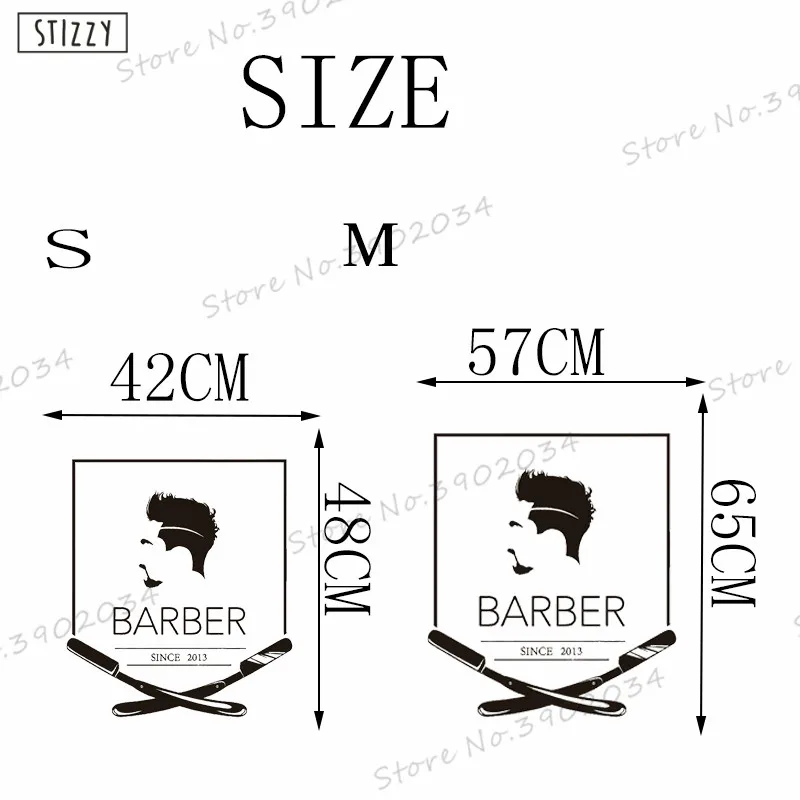 Настенная Наклейка stizzy персонализированный логотип барбершопа виниловая