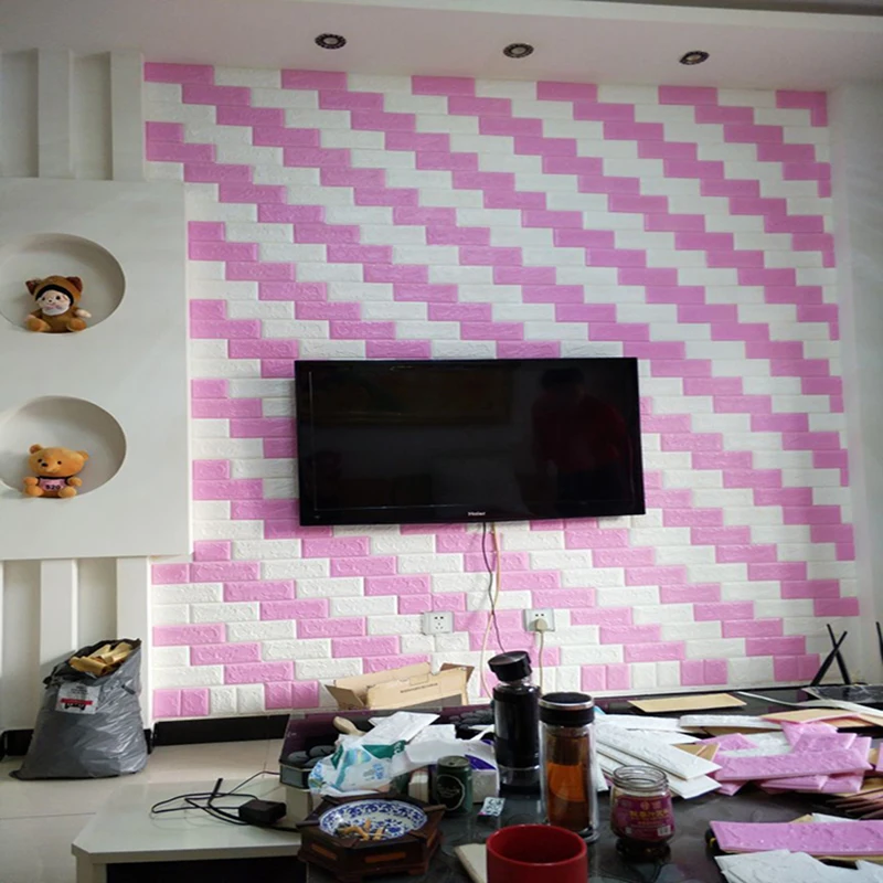 DIY наклейки на кирпичные стены 3D самоклеющиеся обои для украшения спальни