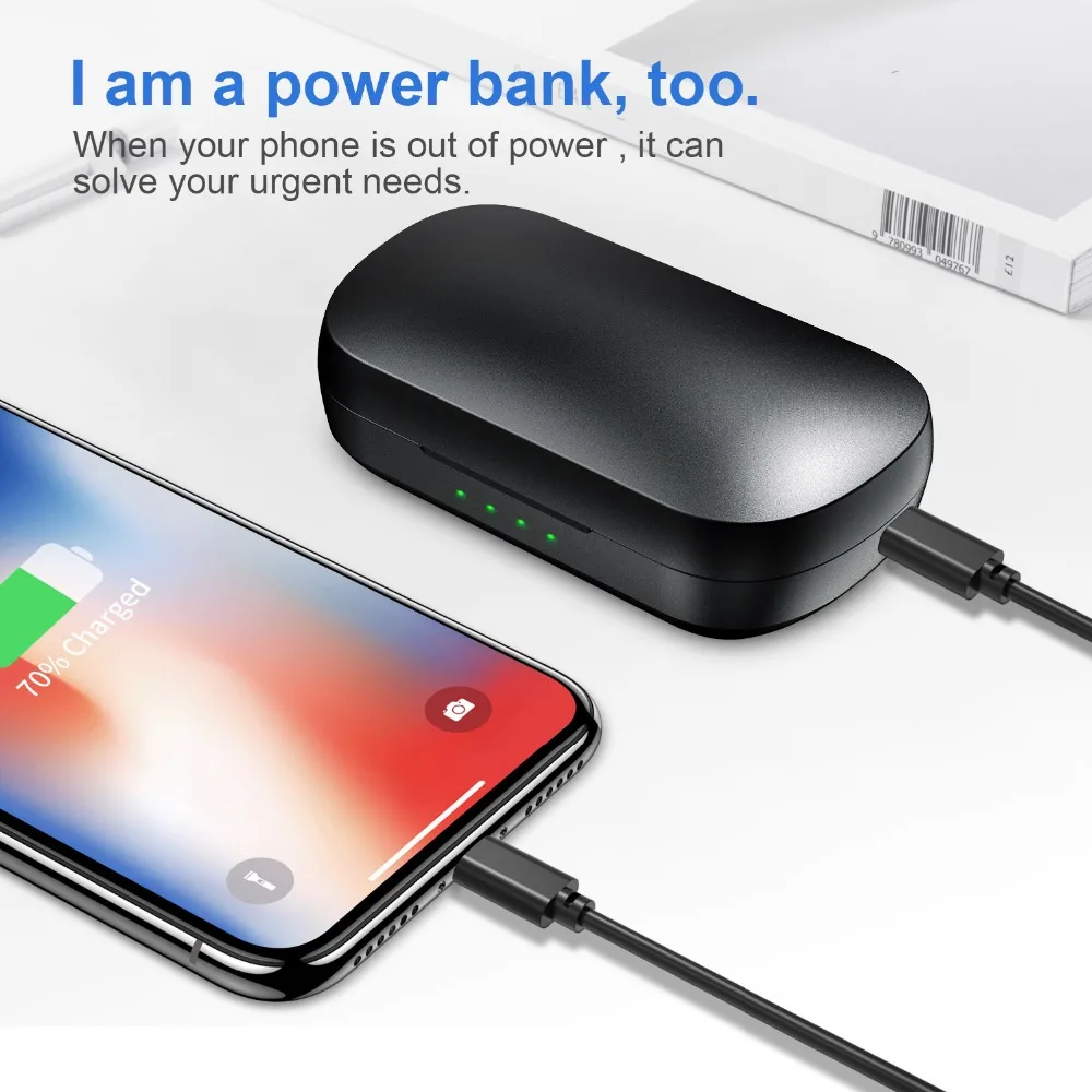 Alien Secret PLUS Power Bank Type c Беспроводная зарядка TWS Наушники Bluetooth наушники Стерео