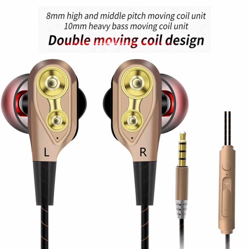 Проводные наушники High Bass Dual Drive стерео наушники-вкладыши с микрофоном
