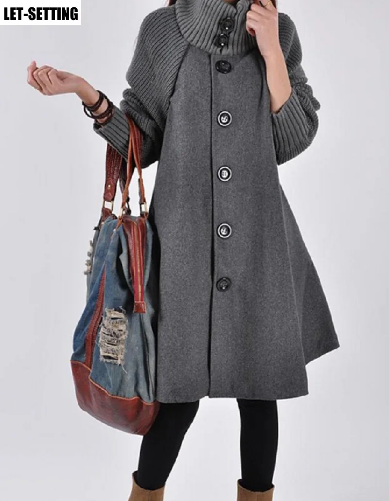 Плащ ветровка накидка твидовая Женская куртка пальто осень зима корейское