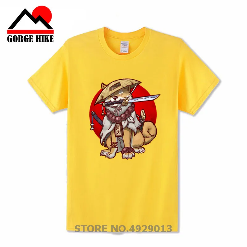 

Футболка мужская с коротким рукавом, японская Повседневная тенниска в стиле хип-хоп, Akita Doge, samurai, Шиба-ину, повседневная майка для вечеринки ...