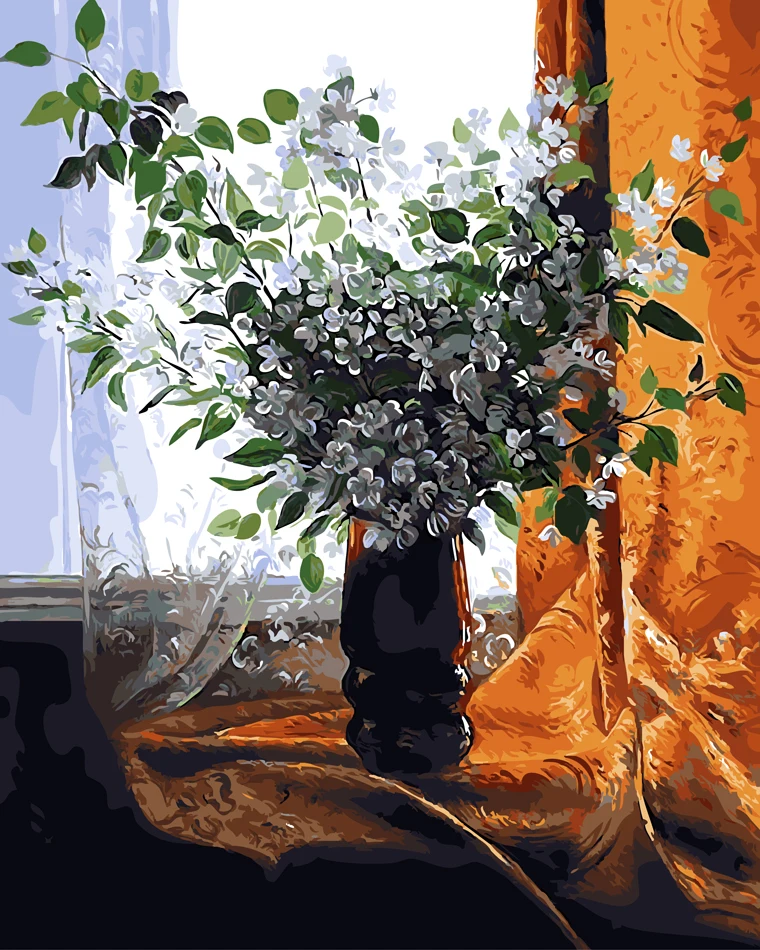 Картина по номерам на окно без рамки 40 х50 см|diy painting|painting diyflower painting |