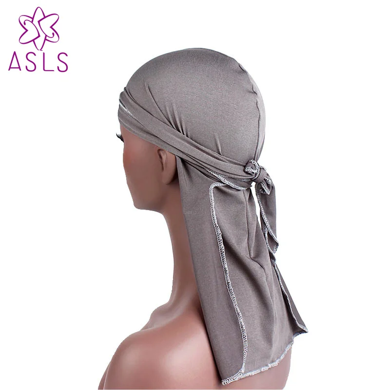 Новинка, модная мужская кепка, модная, элегантная, спандекс, King's Durag, Байкерская, головной убор, Skullcap, бандана, Ду, тряпка, аксессуары для волос - Цвет: Серый