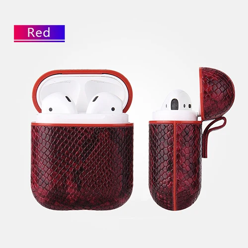 red sw Кожаный чехол для Apple Airpods 2 ремень PC+ кожаный чехол s с кнопками кожаный защитный чехол для Airpods Прямая поставка - Цвет: red sw