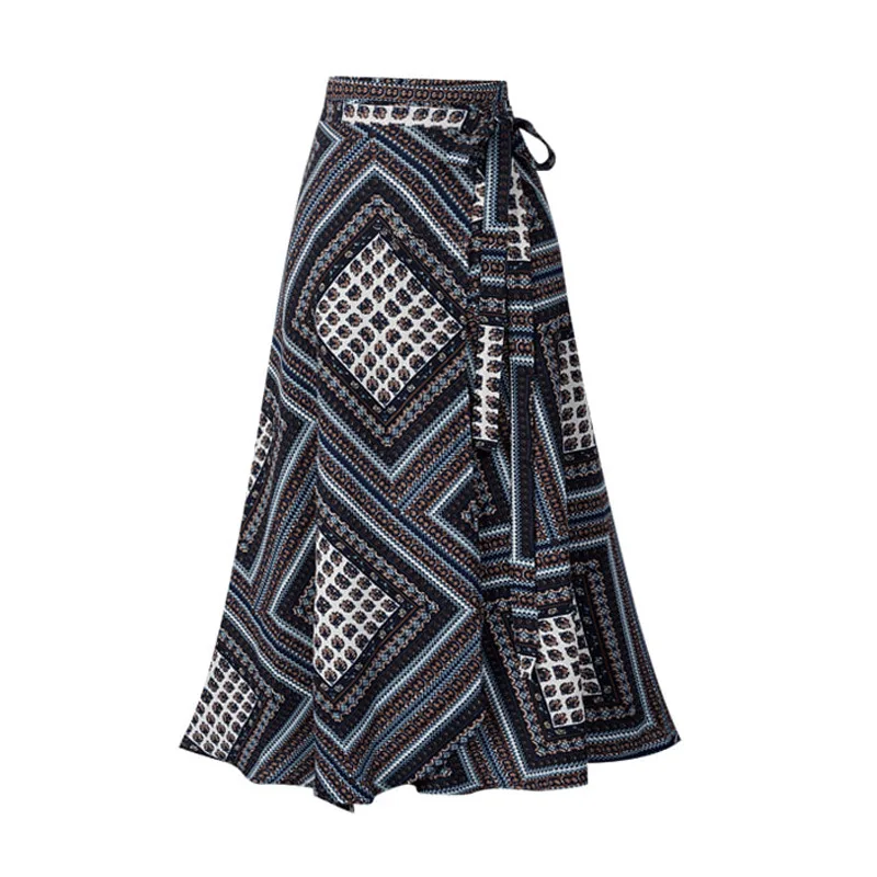 Богемная юбка длинная летняя шифоновая Boho Jupe Longue уличная одежда Saia Spodnica Женская