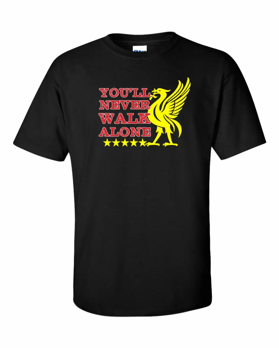 Новинка Мужская футболка с надписью You'll Never Walk Alone Liverpool размеры S-XXL USAMen женская