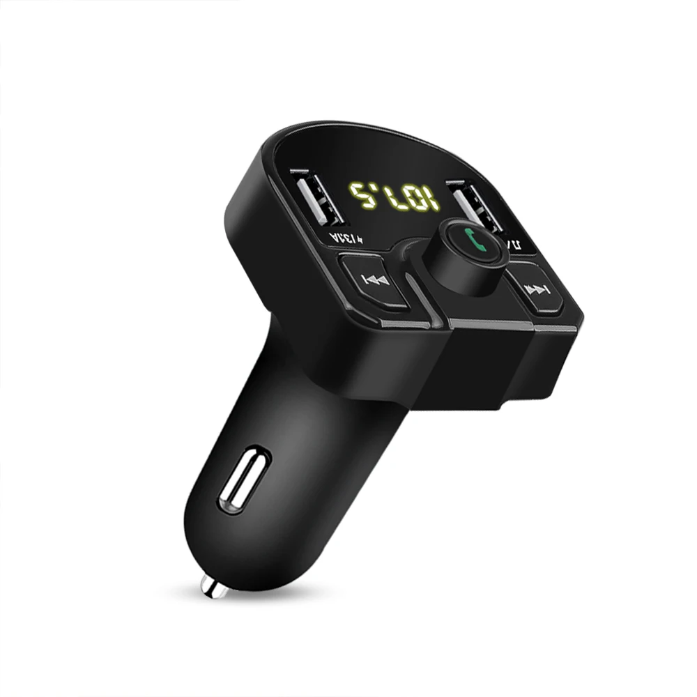 Автомобильное зарядное устройство Bluetooth, fm-передатчик, MP3 радио плеер с двойным USB зарядным устройством, светодиодный дисплей, TF карта, музыкальный комплект для громкой связи