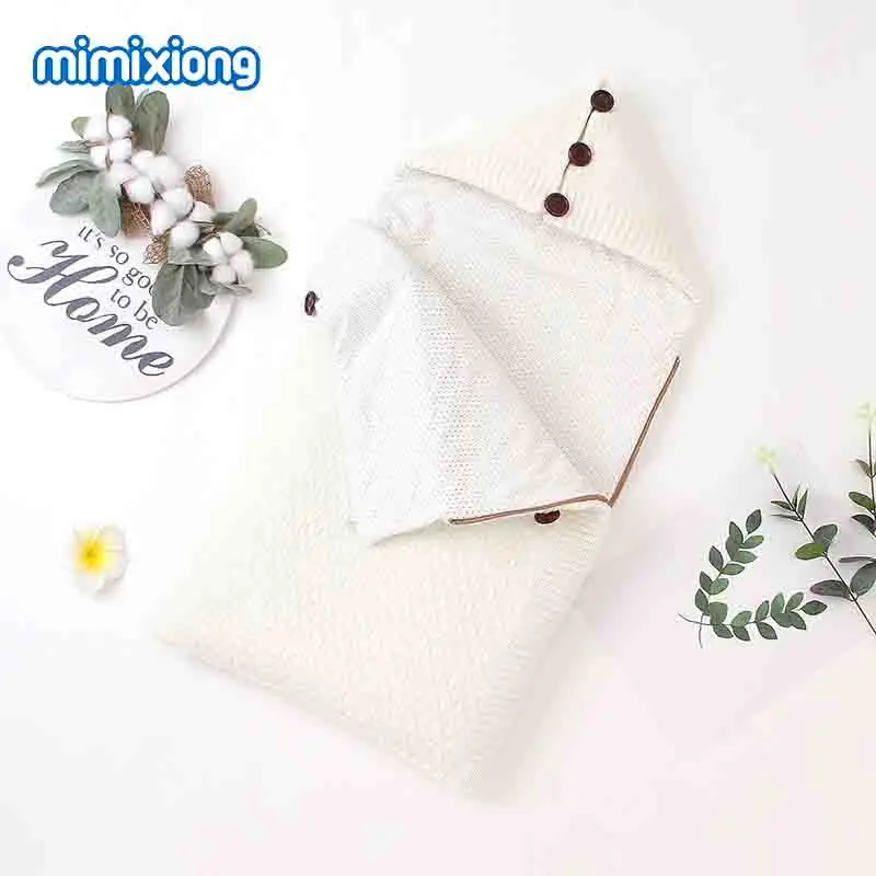 82W551-1 Детские спальные мешки, зимняя теплая муфта для младенцев, детская коляска, конверты, одноцветная вязаная детская Пеленка, спальный мешок 75*35 см - Цвет: 82W551-1
