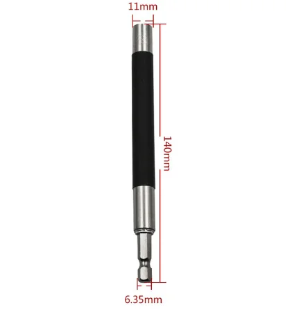 140mm 3 шт. 1/" Шестигранным хвостовиком диаметром 80/120/140 мм Quick Release Мультитул наконечник бит Магнитная отвертка Набор бит держатель адаптер головки DT6 - Цвет: 140mm