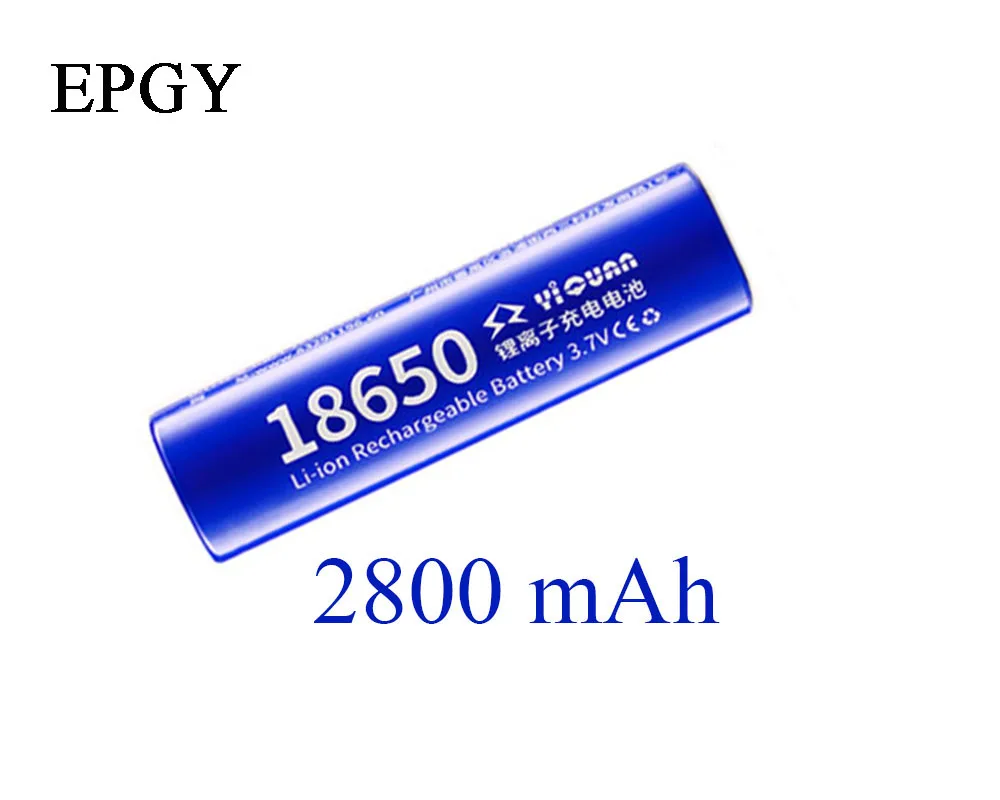 EPGY 100% Новый оригинальный 3 7 v 2800 mah 18650 литиевая аккумуляторная батарея для